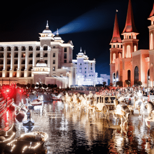 Land of Legends Gece Gösterisi - Işık ve su gösterisi Antalya eğlence